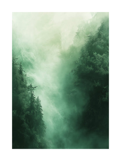 calmness in the forest decorative wall art - modern poster for home or office
