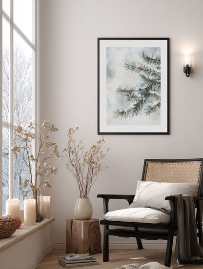 Frosted Pine Sprigs Poster