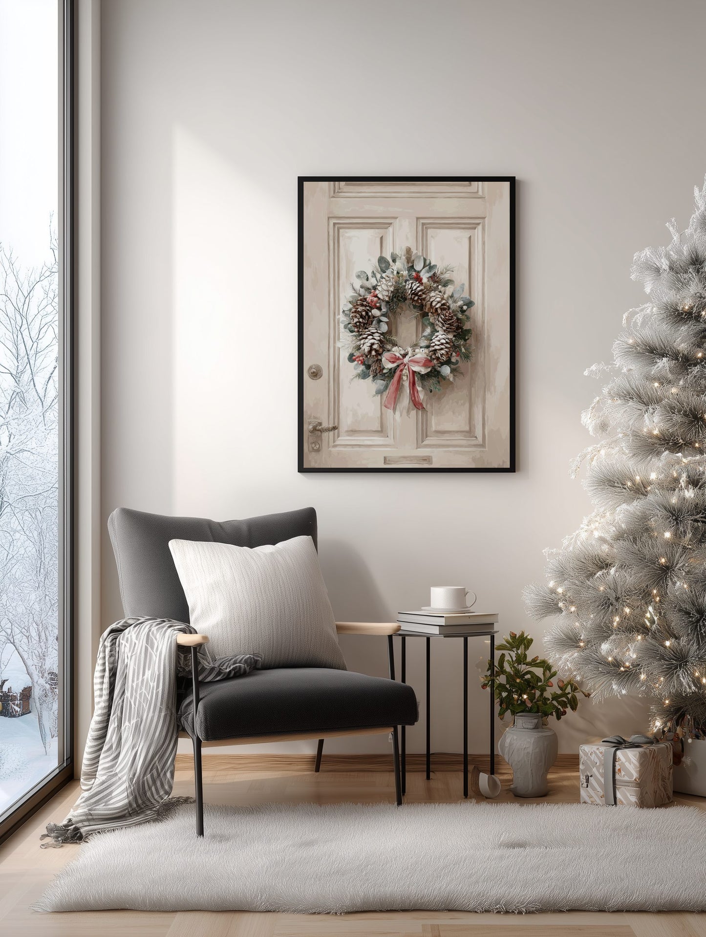 Winter Wreath Door Poster