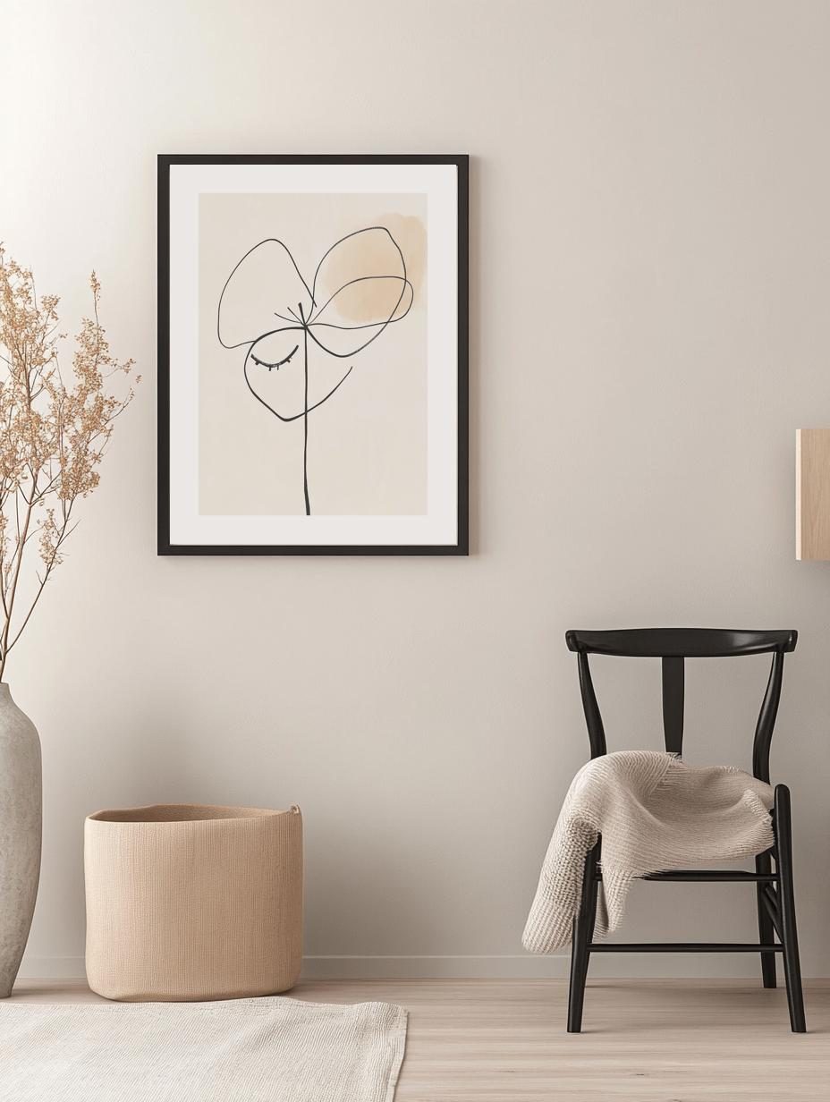 Single Line Flower Poster