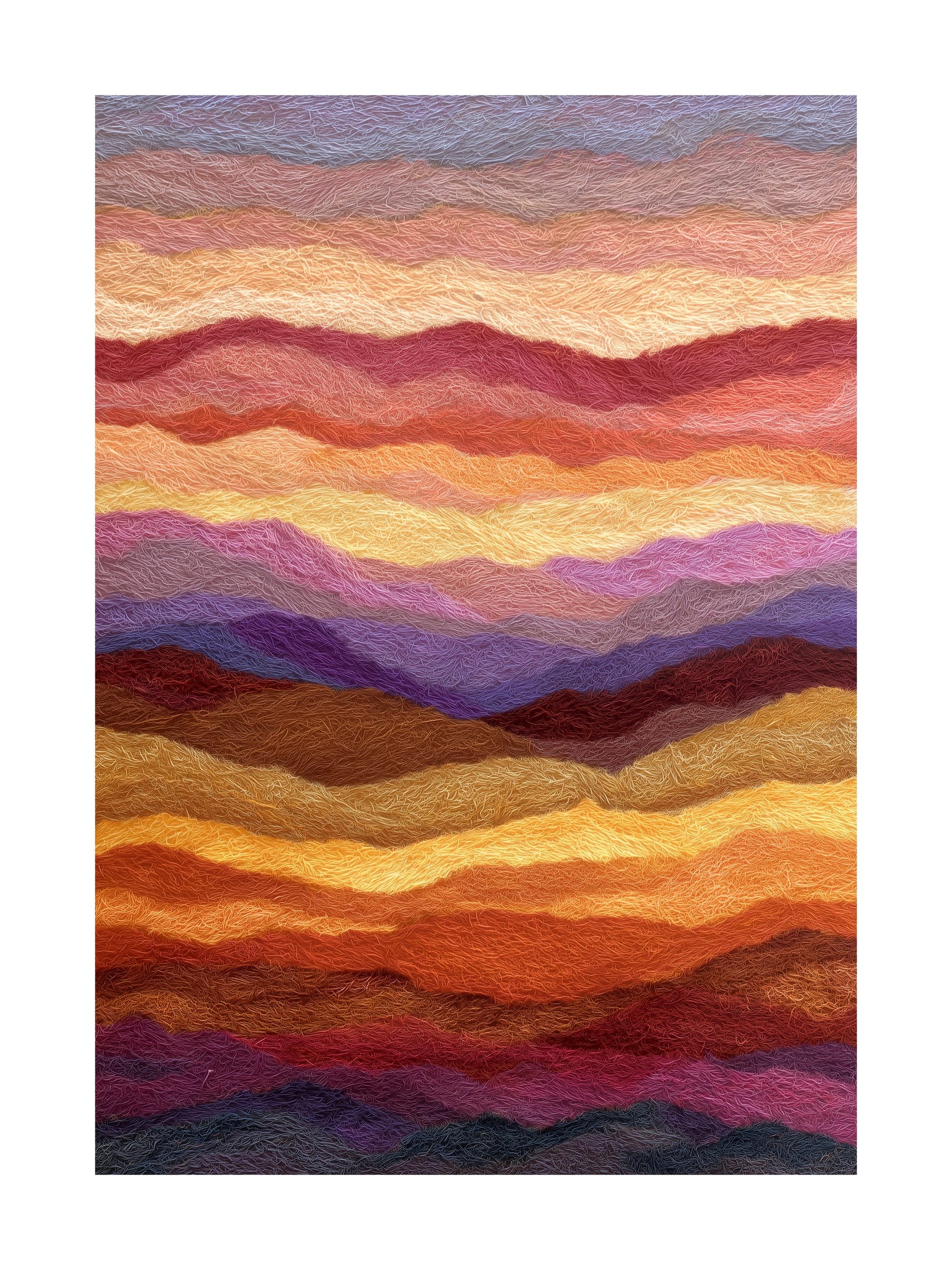 Abstract poster of colorful autumn mountain layers