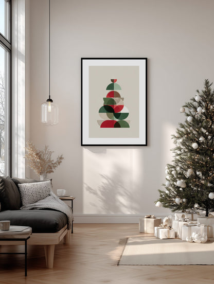 Geometric Christmas Tree Poster