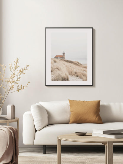 Nordic Lighthouse Dunes Poster
