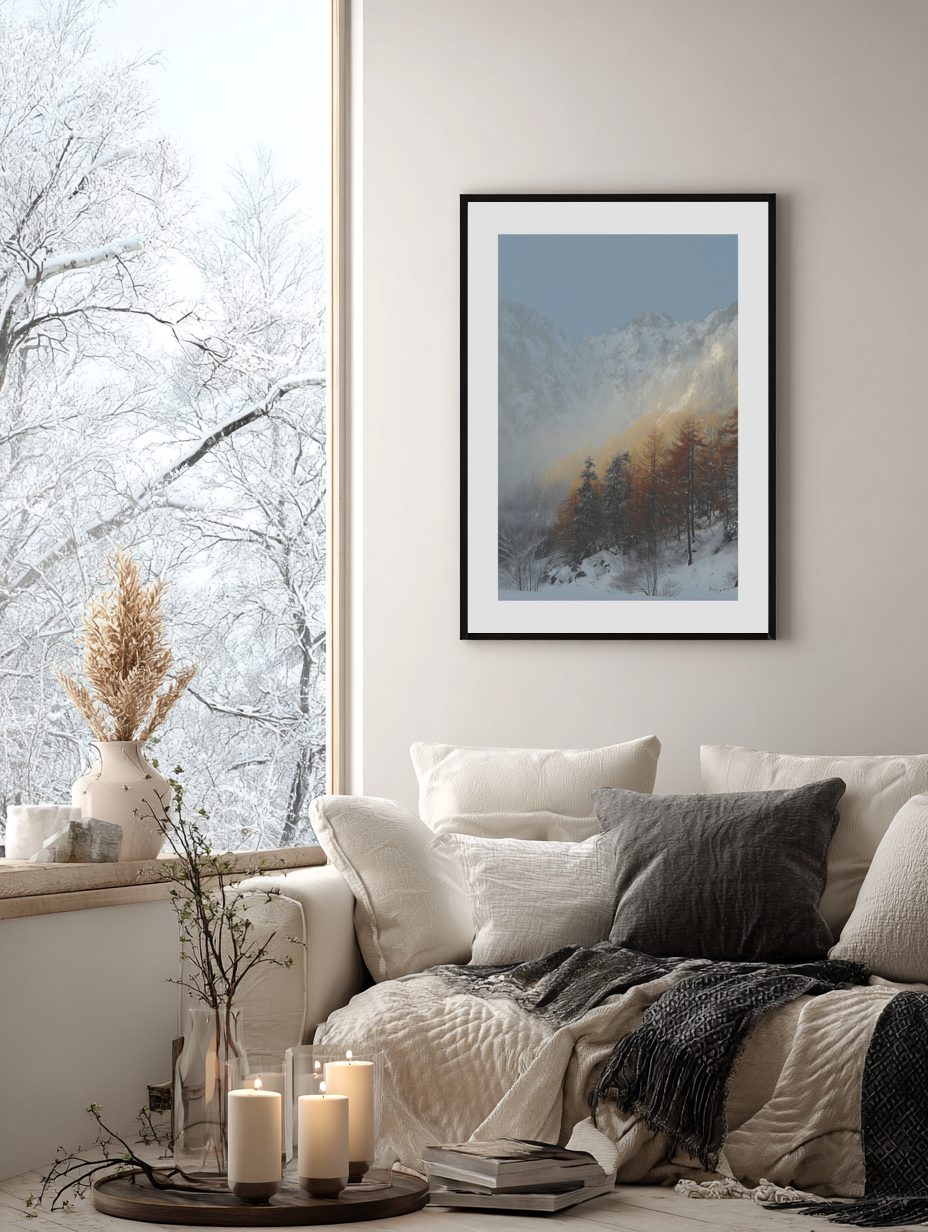 Snowy Forest Mountains Poster