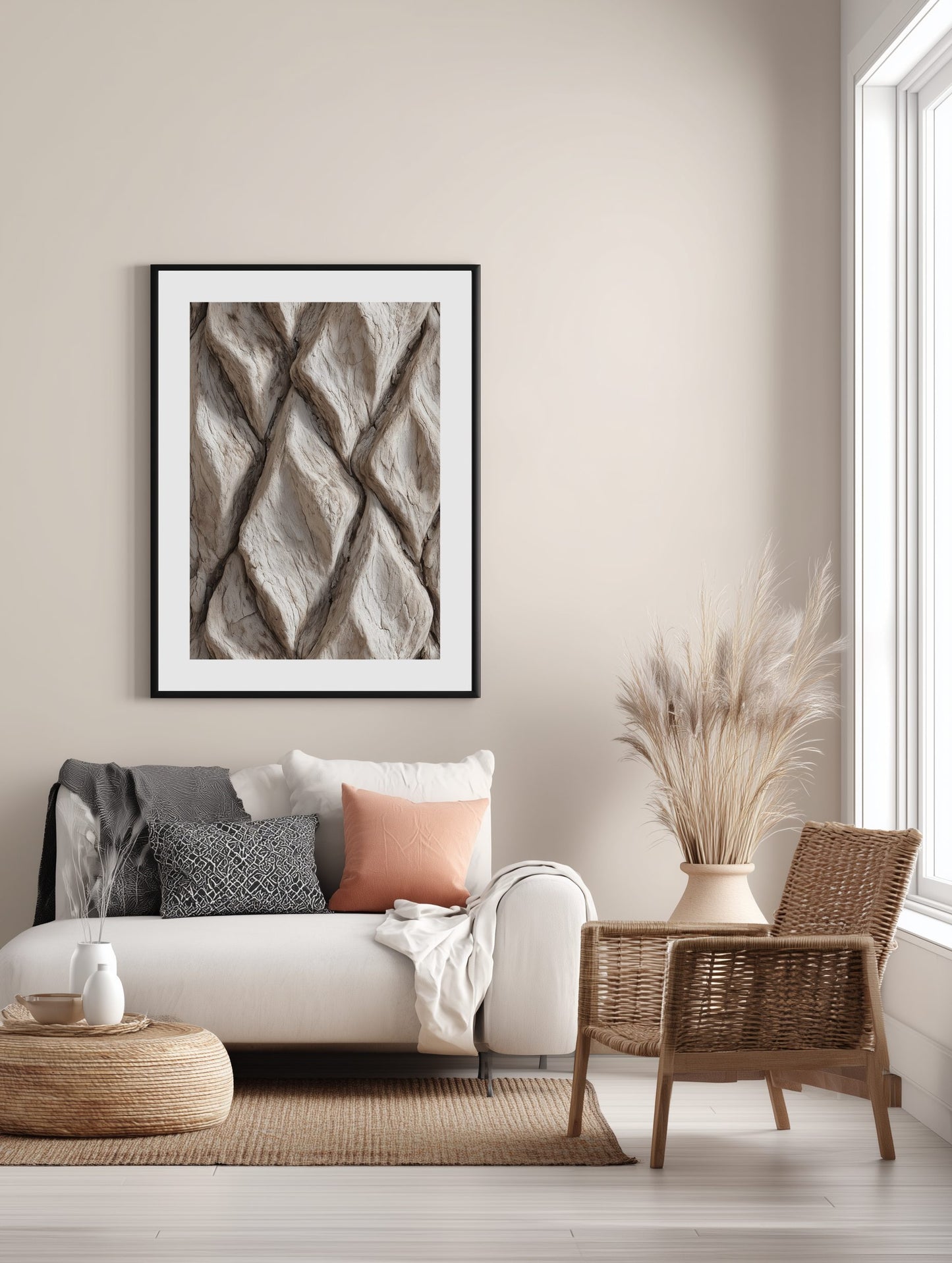 Geometric Palm Texture Poster
