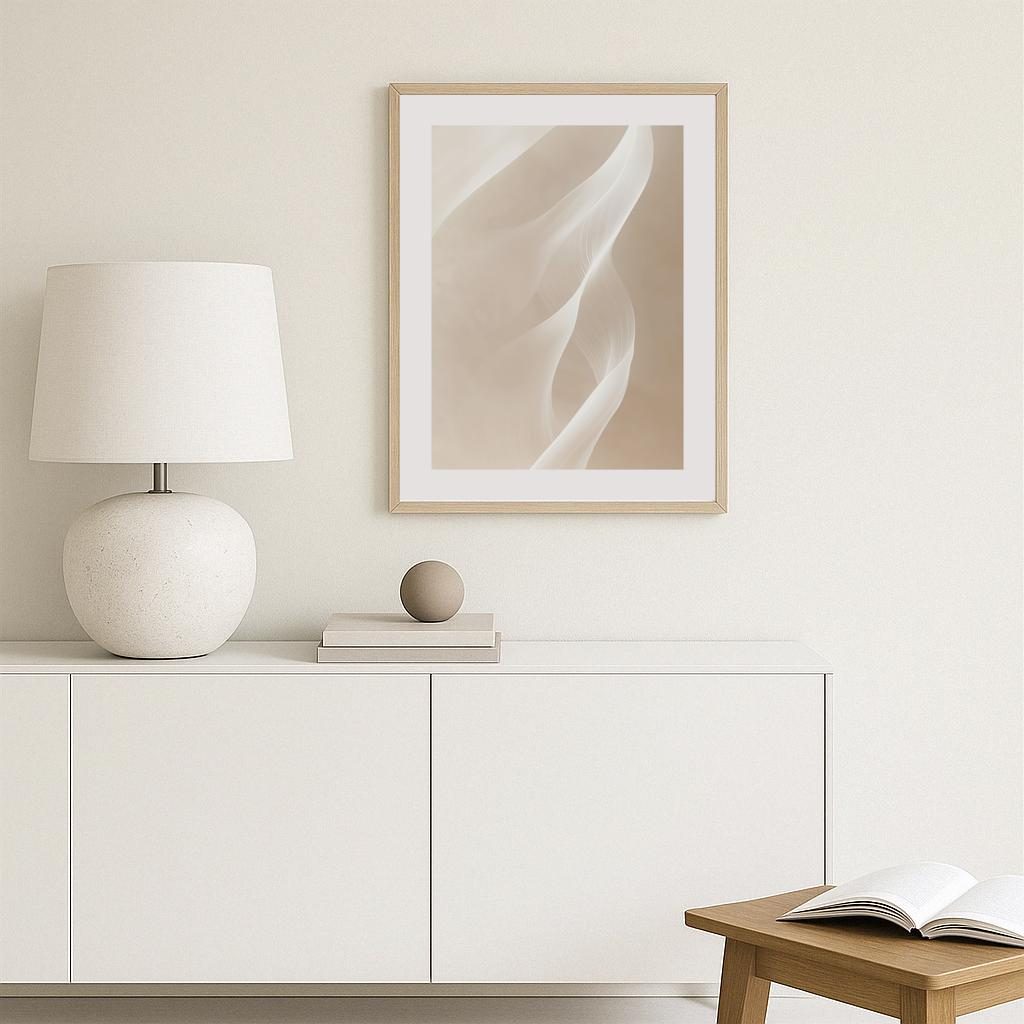 Fluid White Harmony Poster