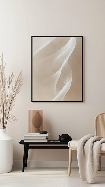 Fluid White Harmony Poster