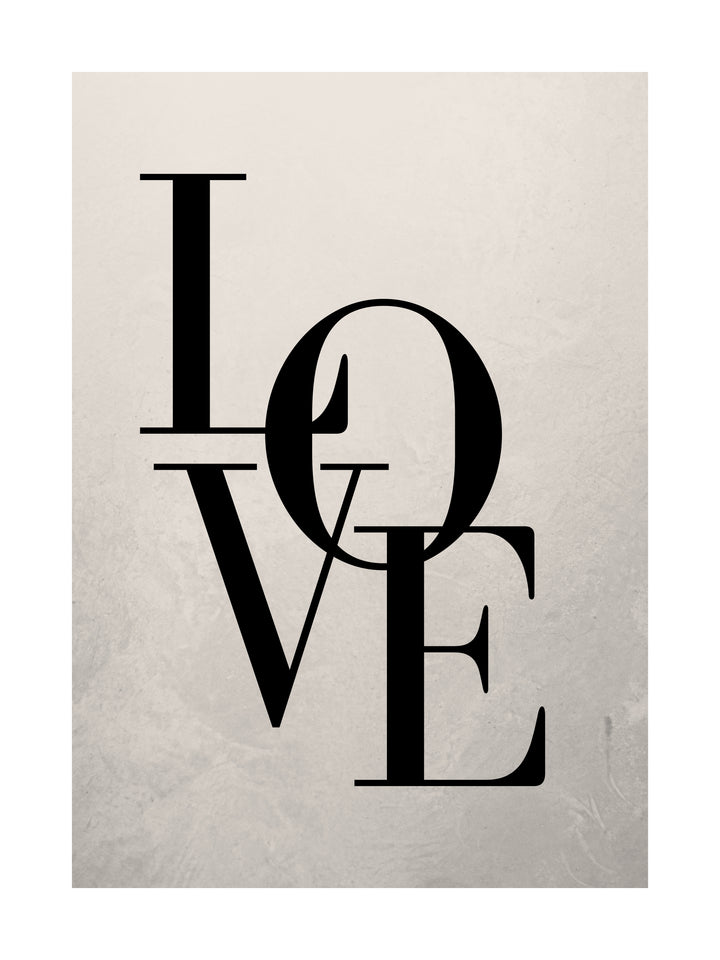 LOVE word typography in black serif letters