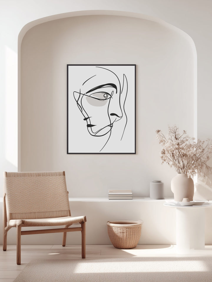 Abstract Face Line Art Poster