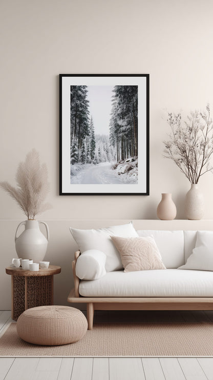 Winter Forest Path Poster