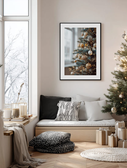 Golden Christmas Tree Poster