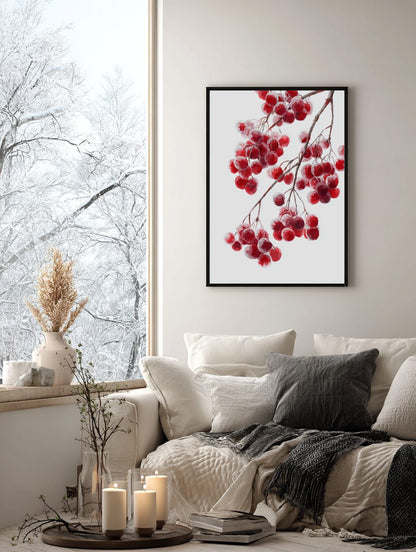 Frosted Red Berries Poster