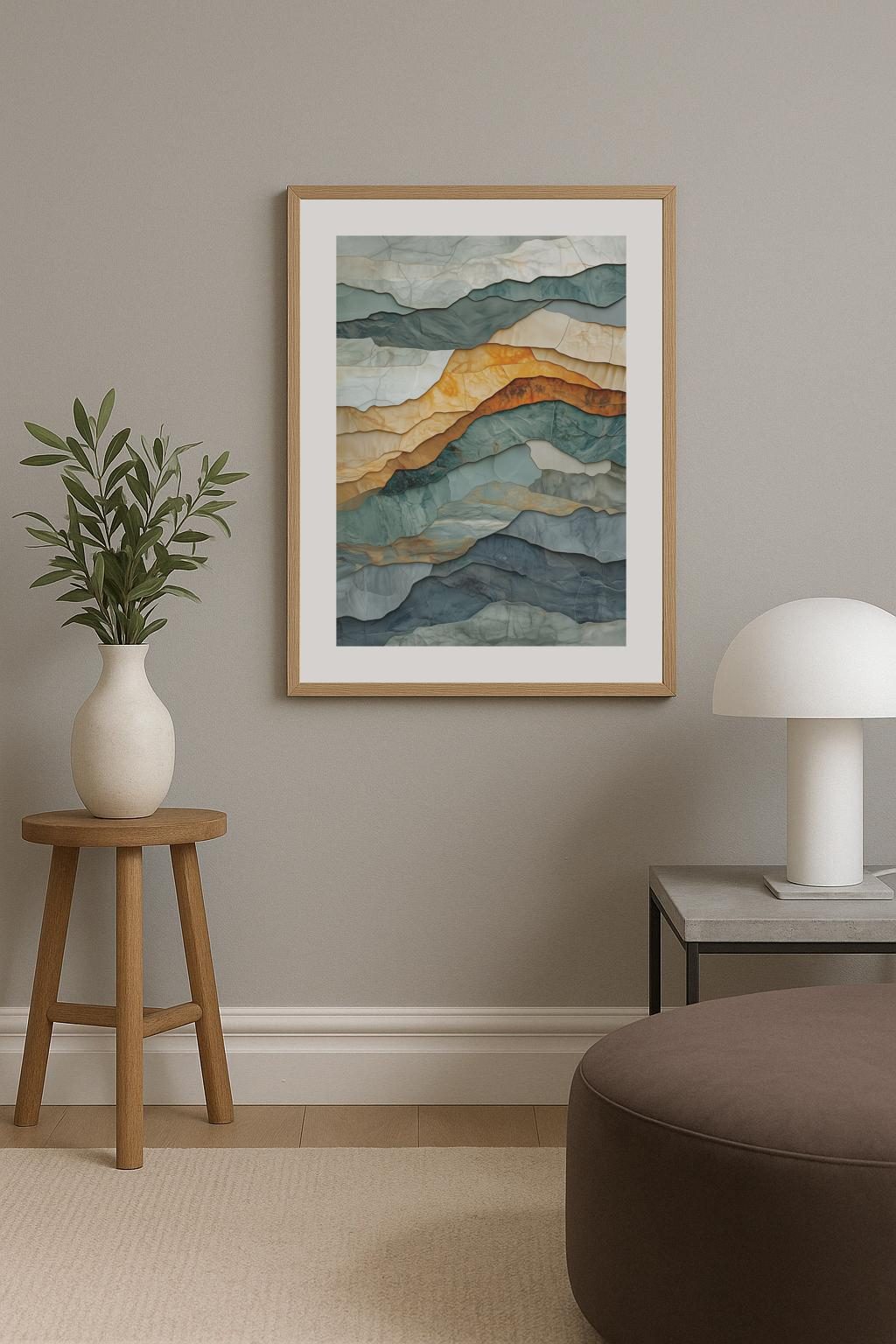 Watercolor in Green and Gray Poster