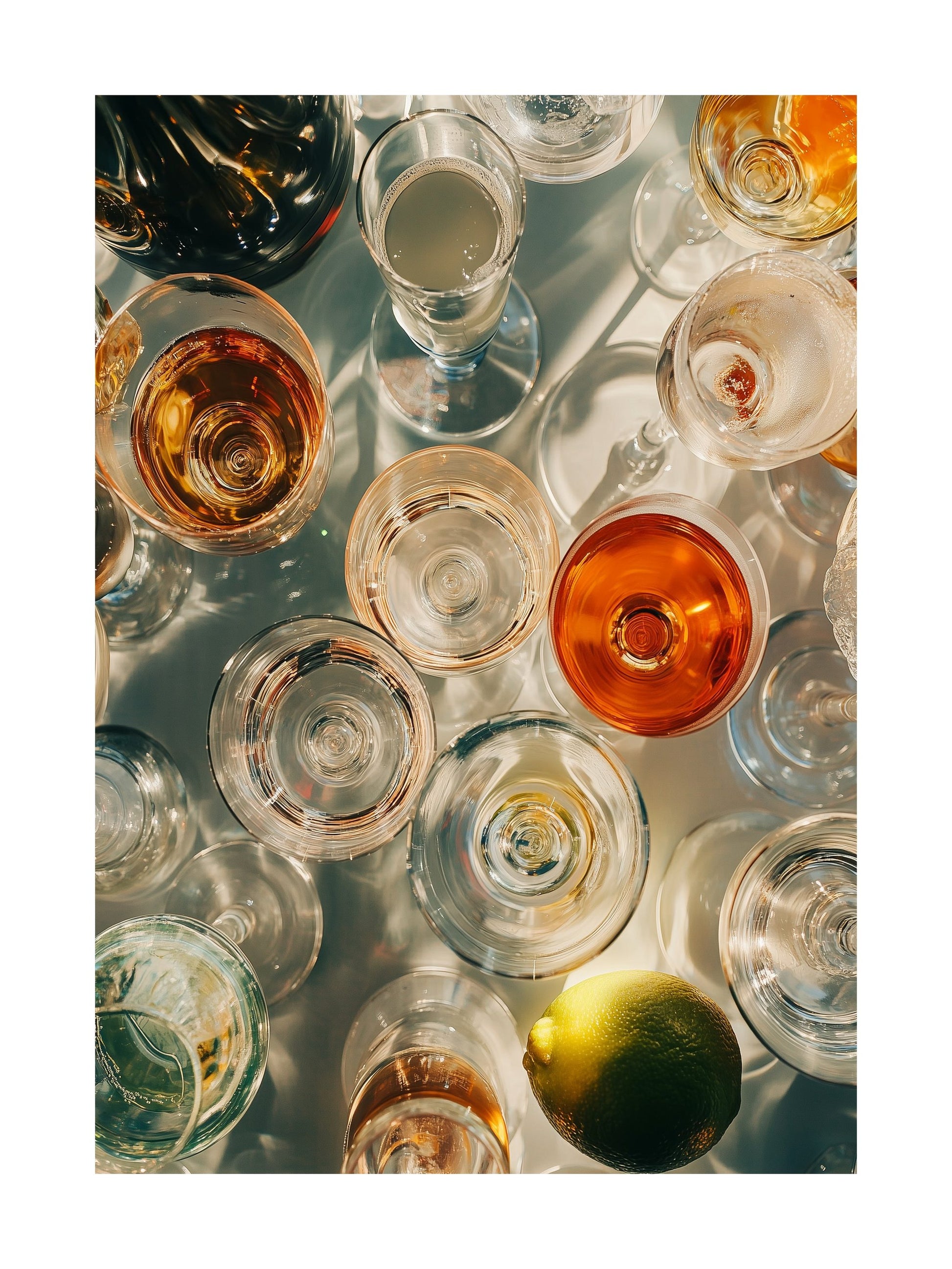 elegant drink accessories decorative wall art - modern poster for home or office