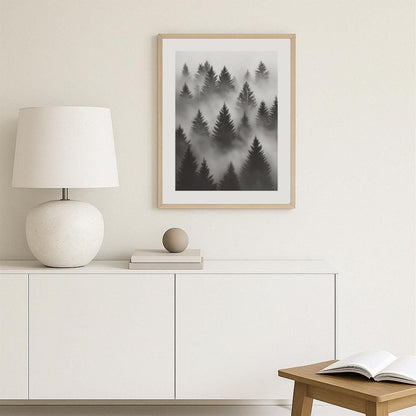 Foggy Forest Silhouette Poster