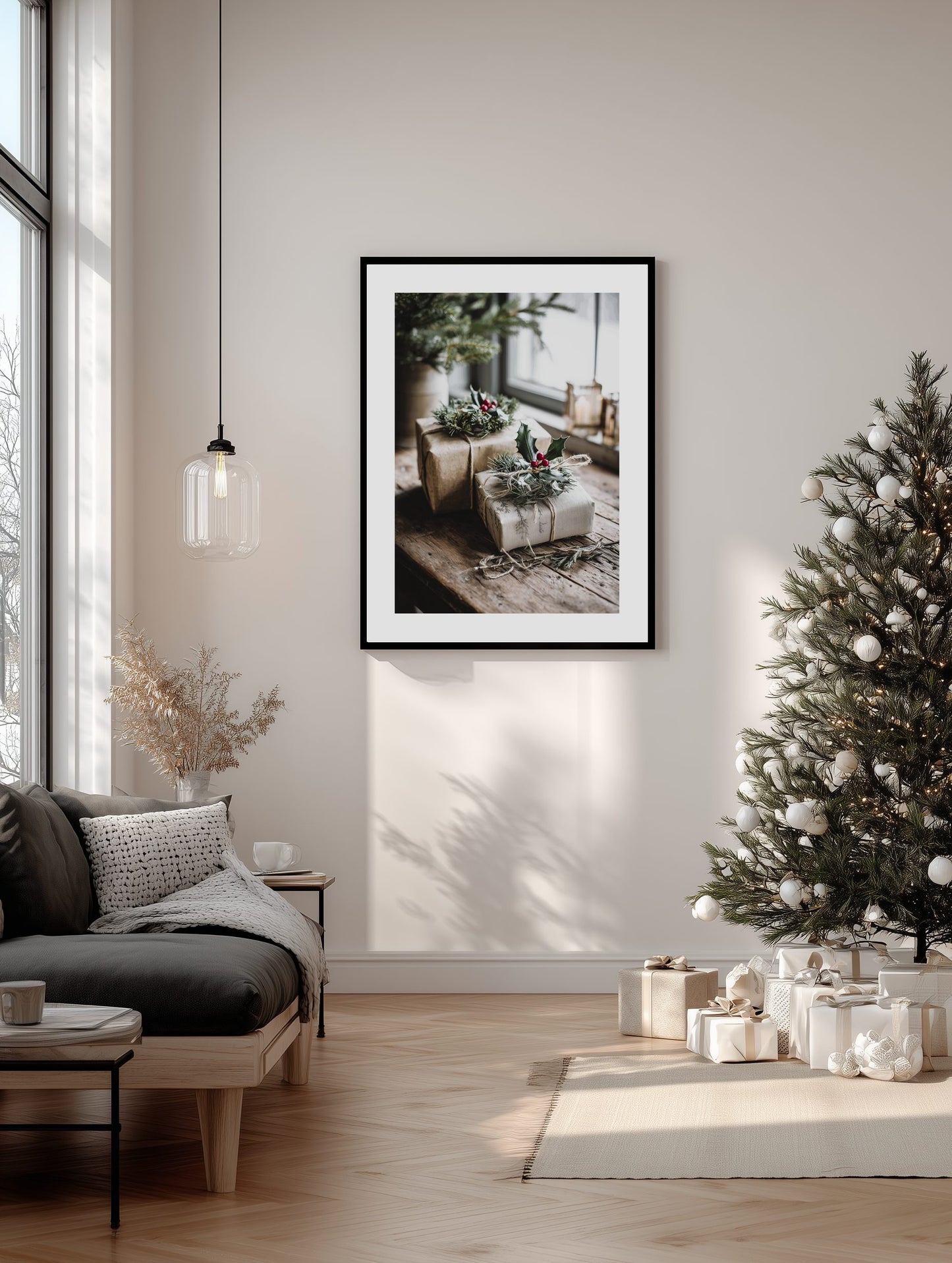 Rustic Christmas Gift Wrapping Poster