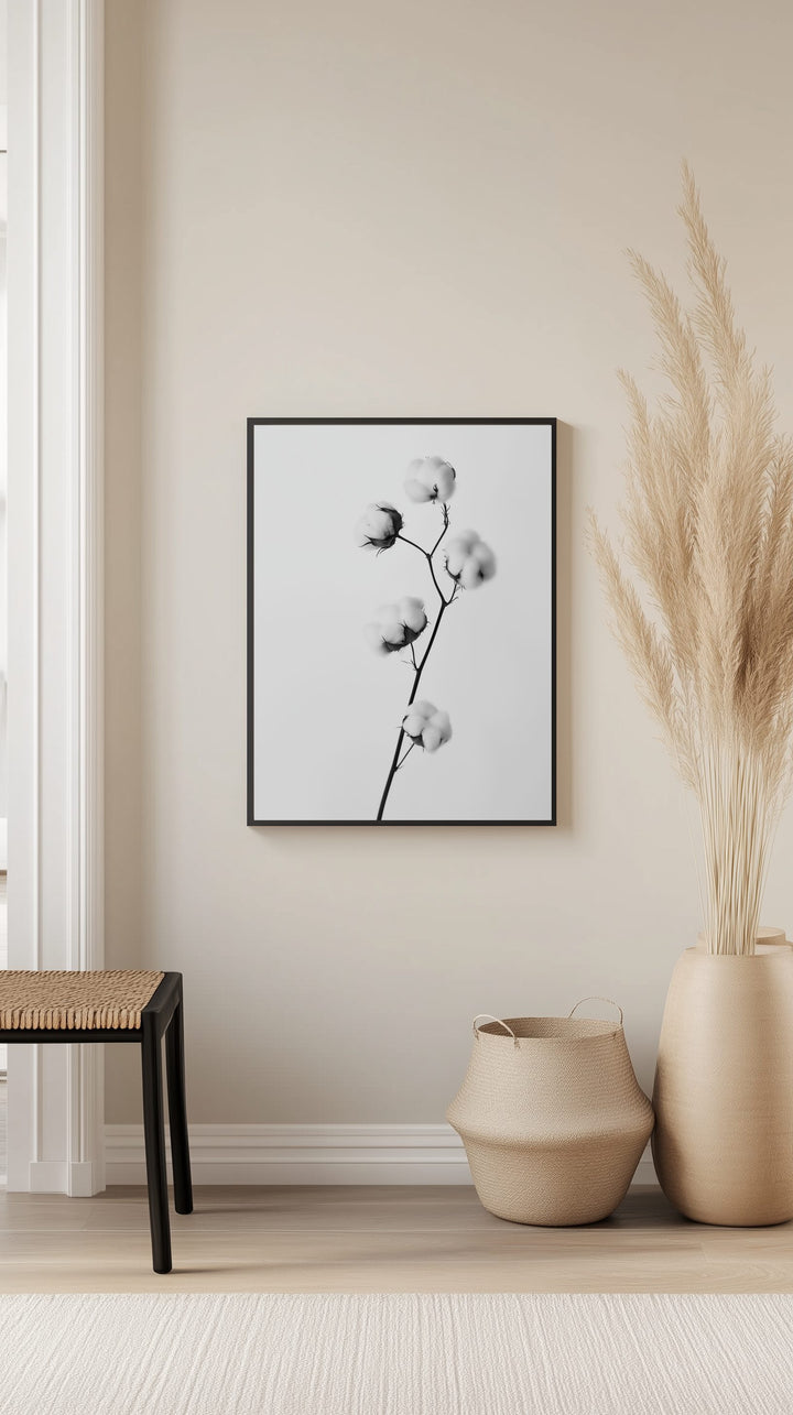 Cotton Stem Minimalist Poster