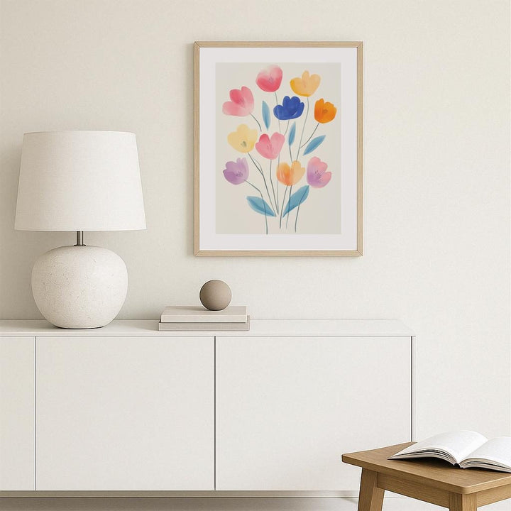Whimsical Tulip Trio Poster