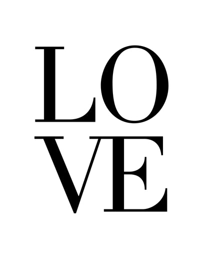 Scandinavian LOVE text poster with minimalist typography