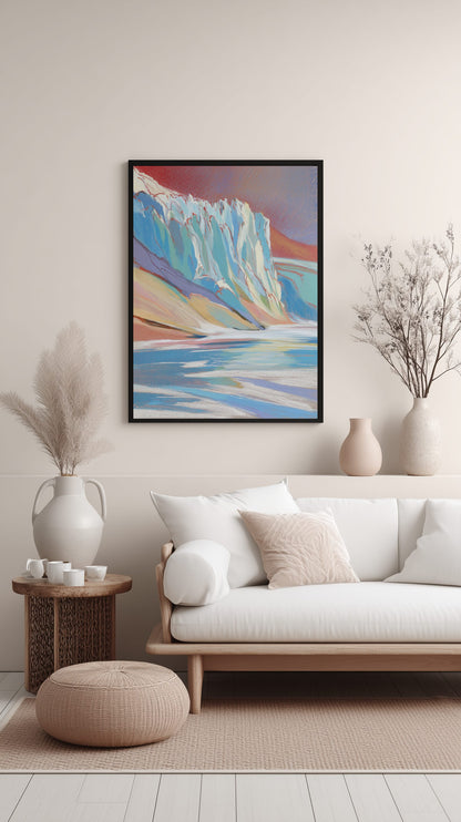 Glacier Cliff Reflection Poster
