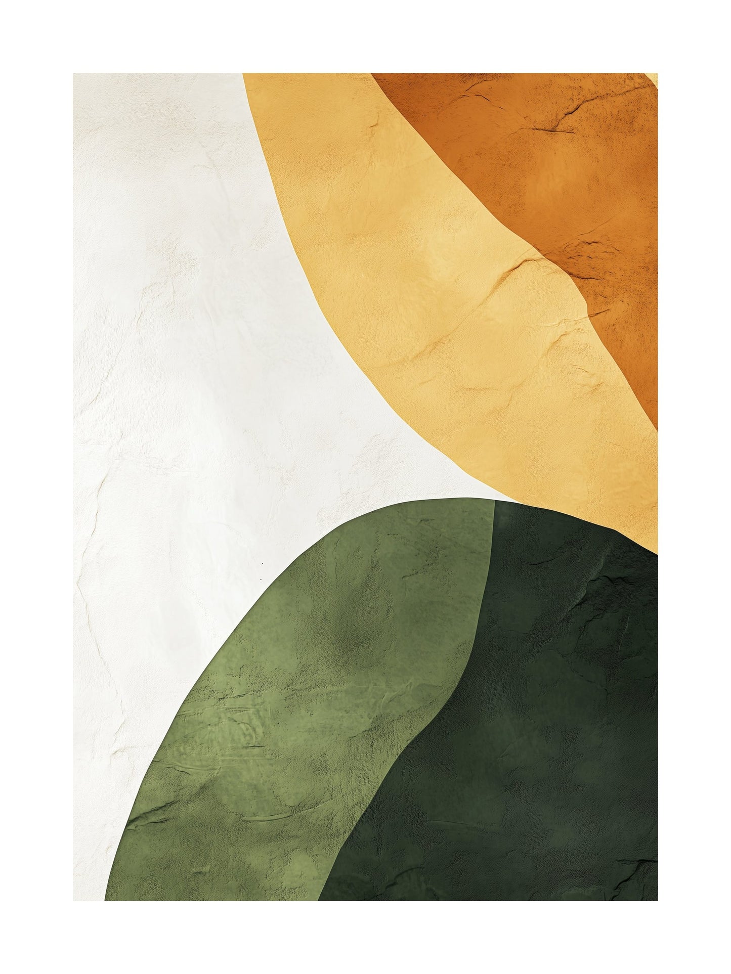 Geometric moss green and gold abstract design