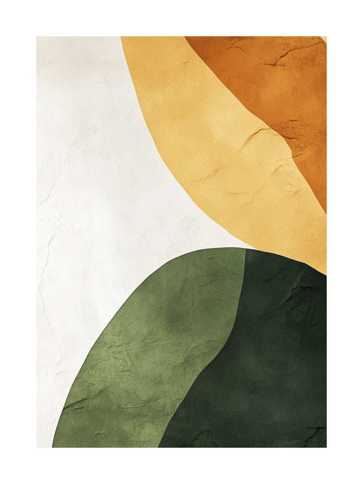 Geometric moss green and gold abstract design