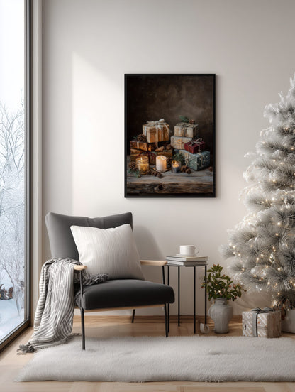Classic Christmas Still Life Poster