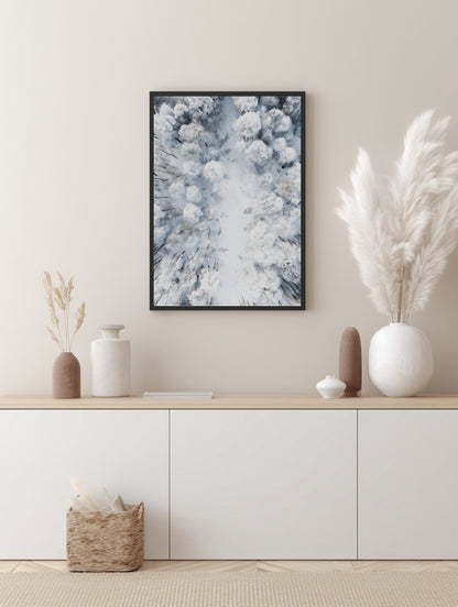 Frozen Forest Aerial Poster