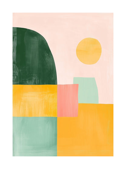 spring geometry decorative wall art - modern poster for home or office