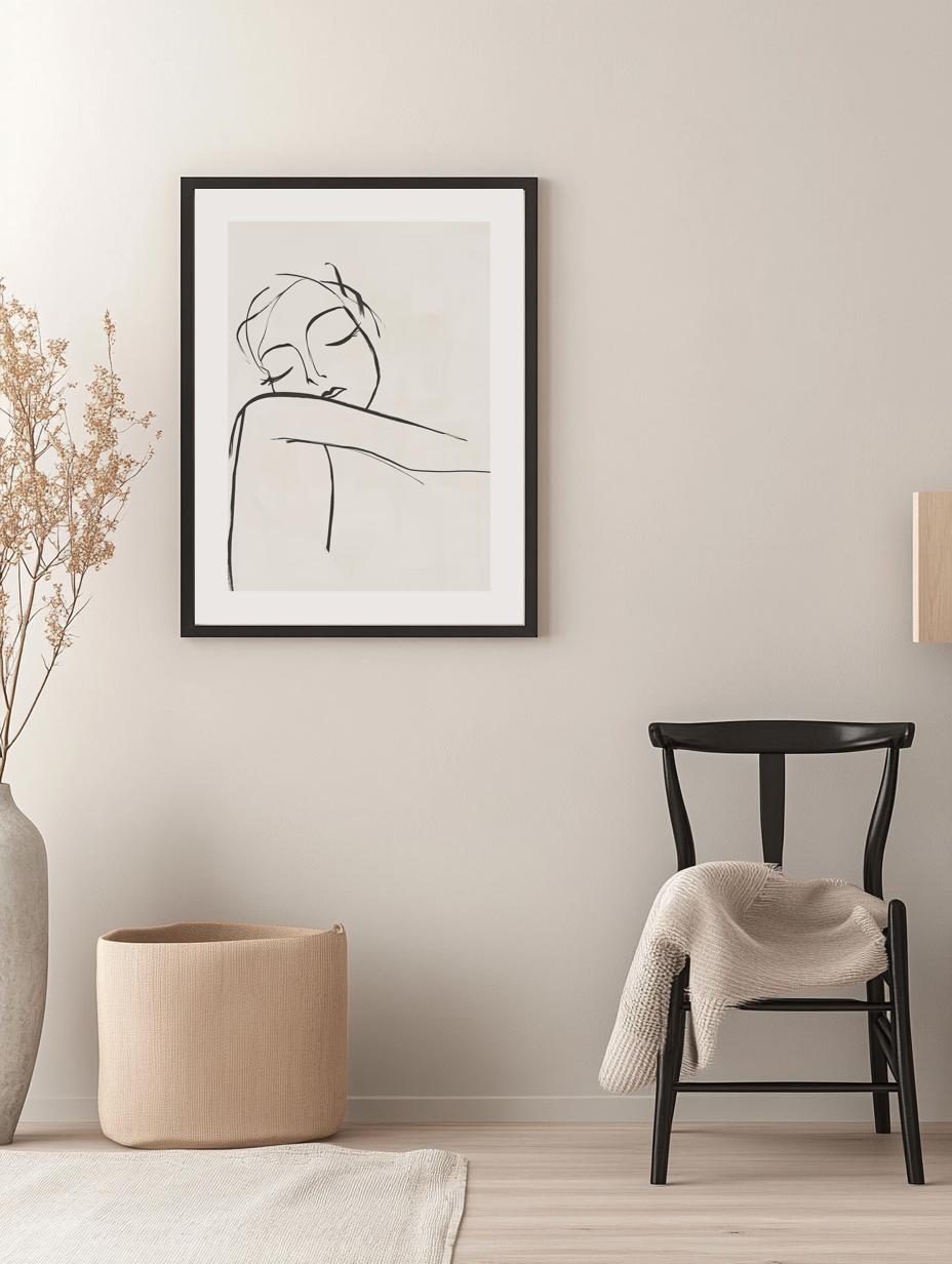 Resting Woman Line Poster