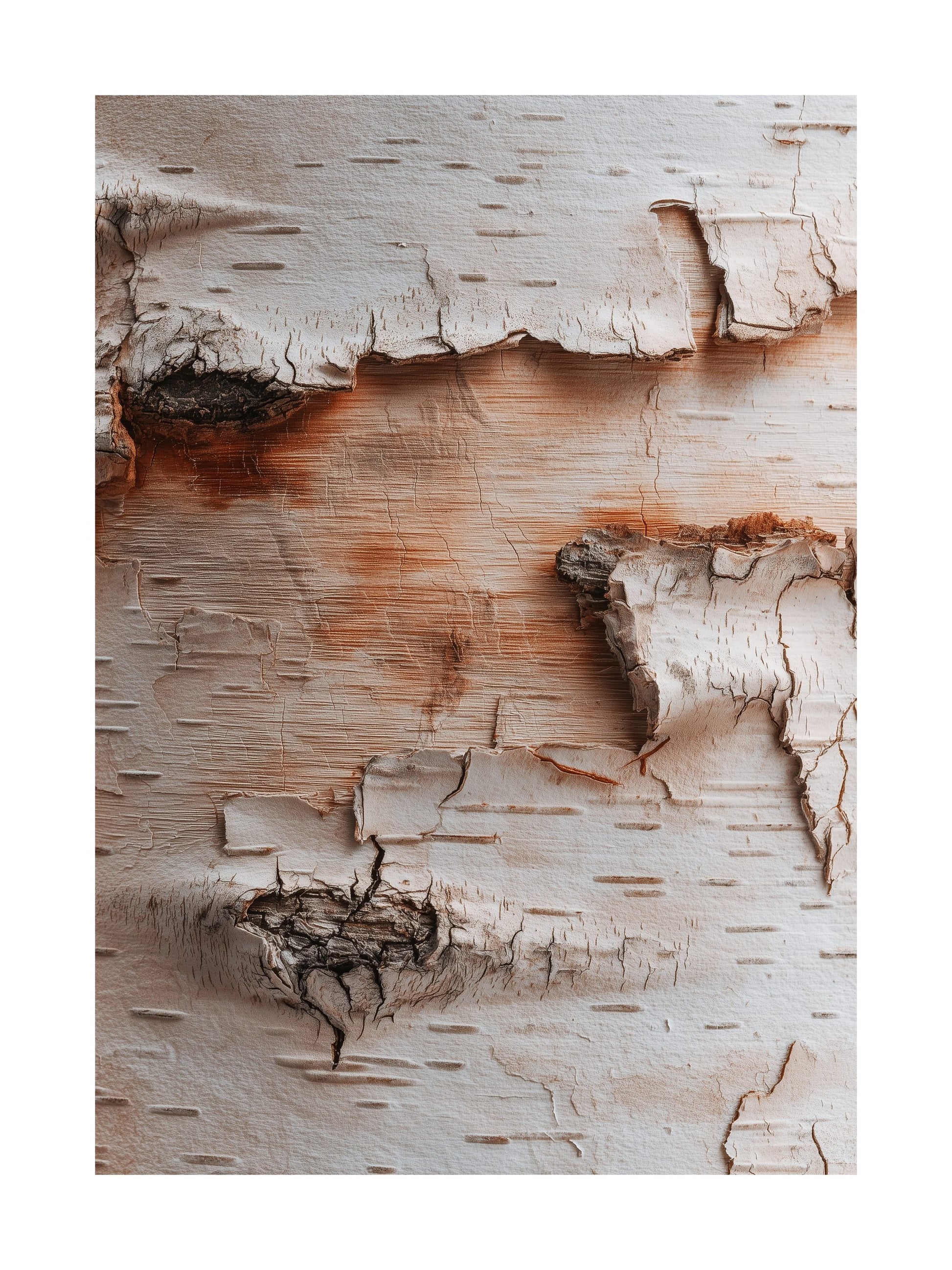 Birch wood grain texture with warm beige tones Scandinavian wall art
