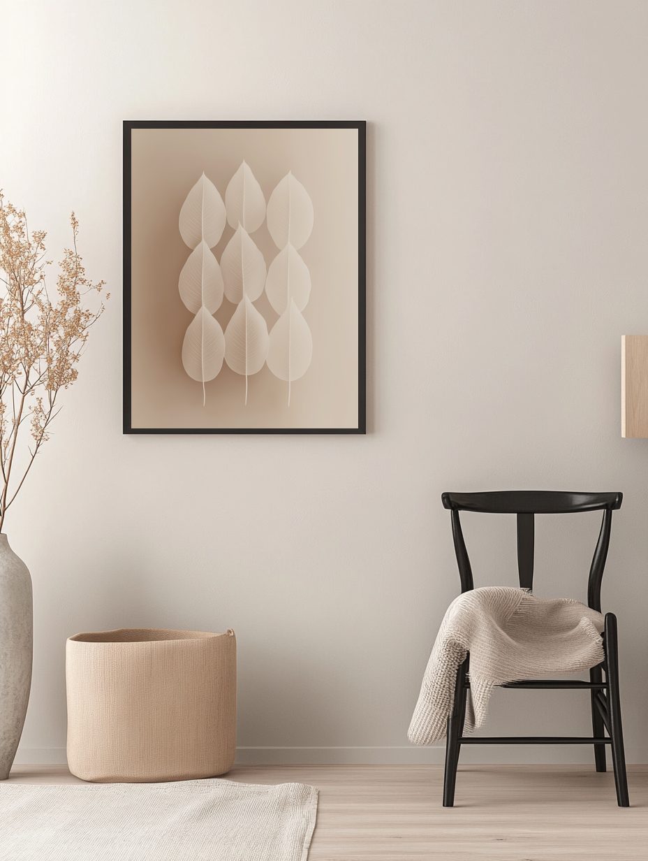 Leaf Pattern in Minimalist Style Poster
